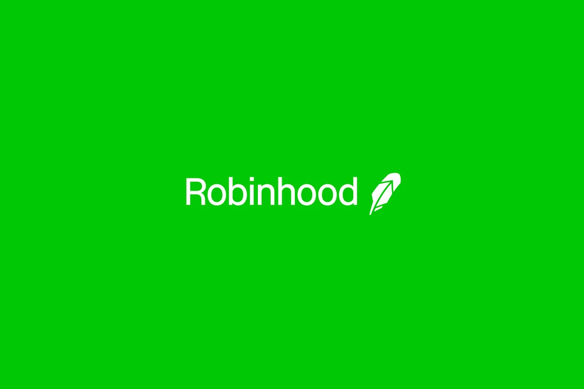 Robinhood wordmark and feather on green