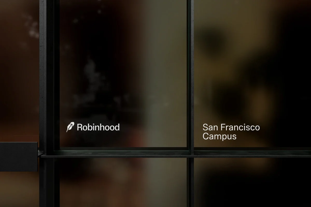 Robinhood signage at its San Francisco campus