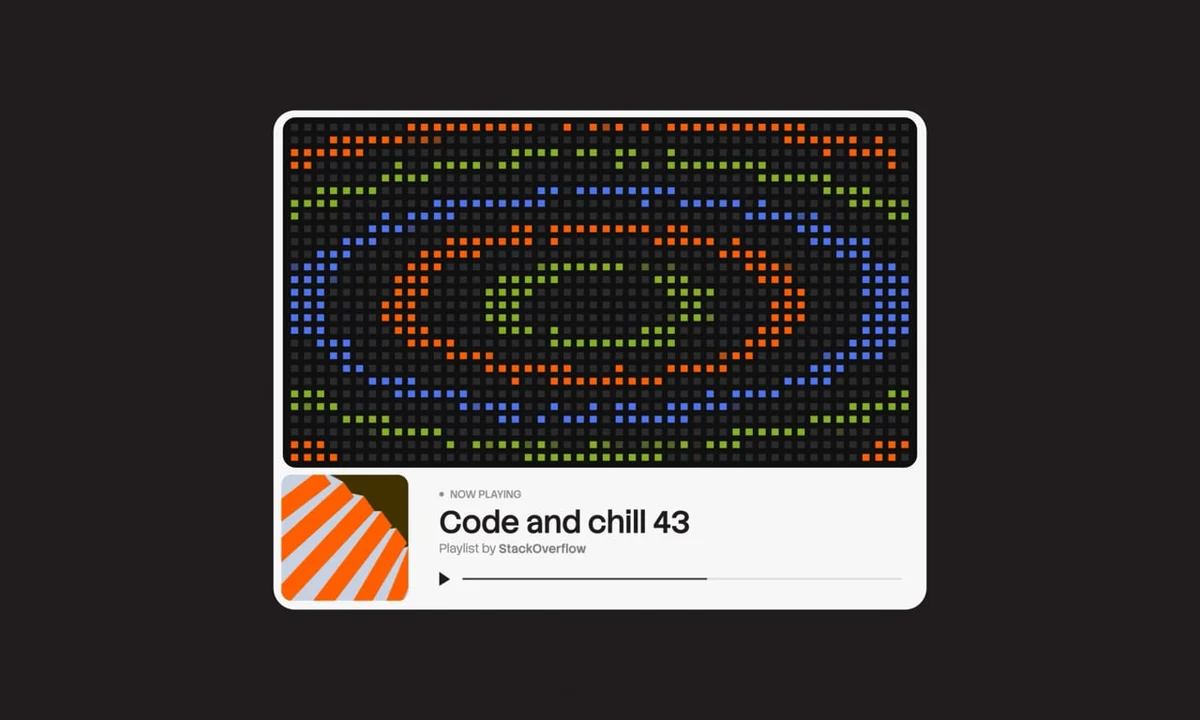 Stack Overflow web card with a colourful concentric pattern