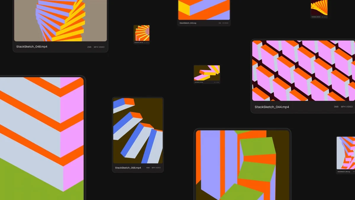Stack Overflow pink and orange striped brand graphics on black