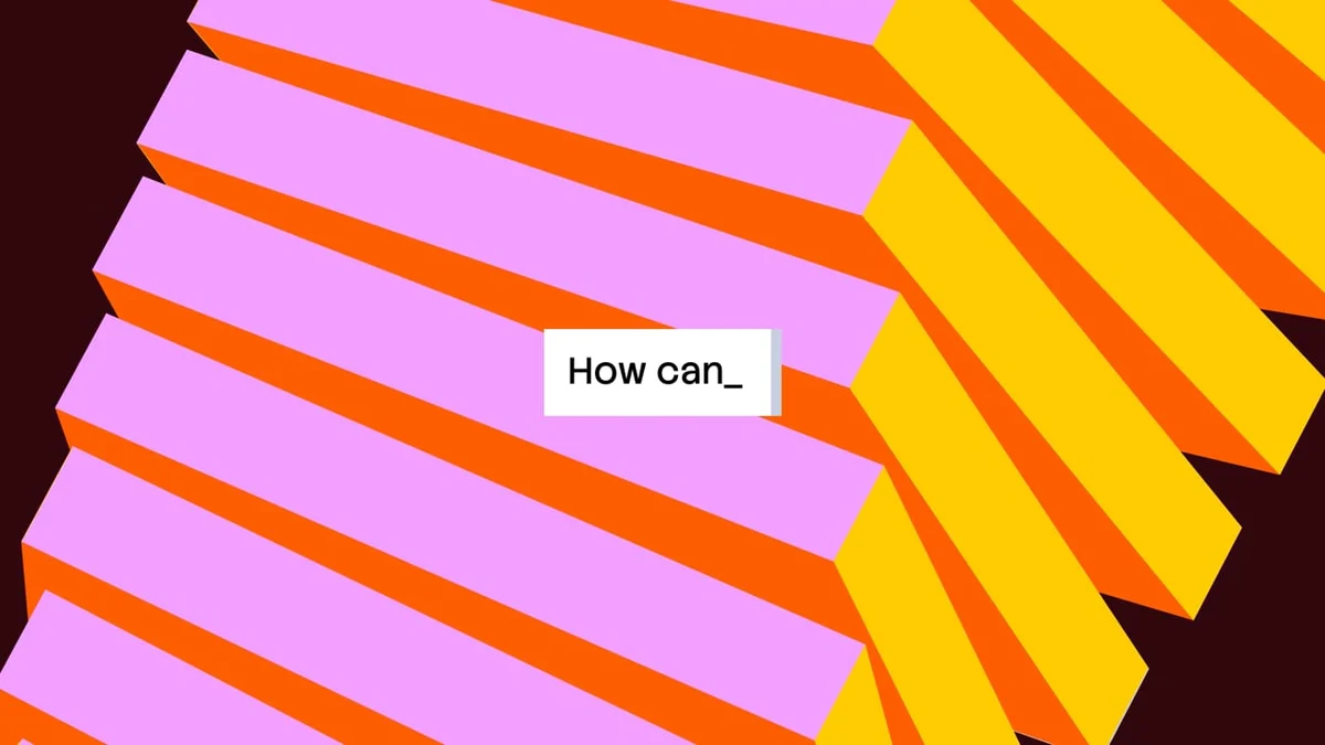 Stack Overflow 'How can...' search graphic on orange and pink stripes