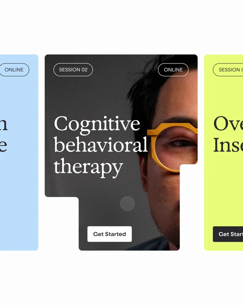Talkspace web cards: 'Cognitive behavioral therapy'