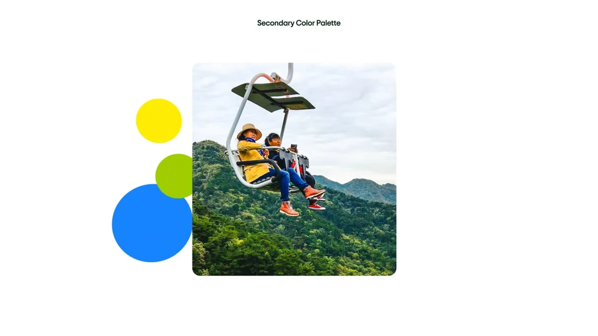 Tripadvisor brand graphic with coloured dots and a parasol photo