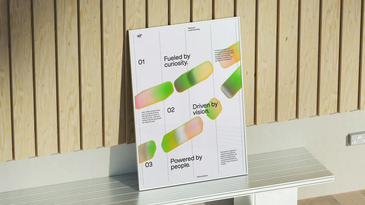 TwelveLabs printed collateral on a desk
