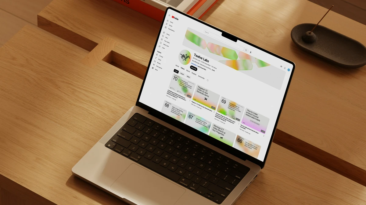 Laptop showing the TwelveLabs website