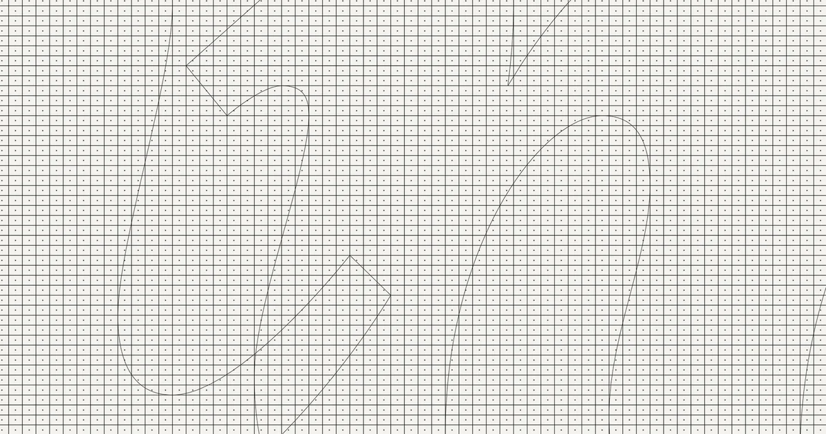Potloodschets op raster van de letters van het Vimeo-woordmerk
