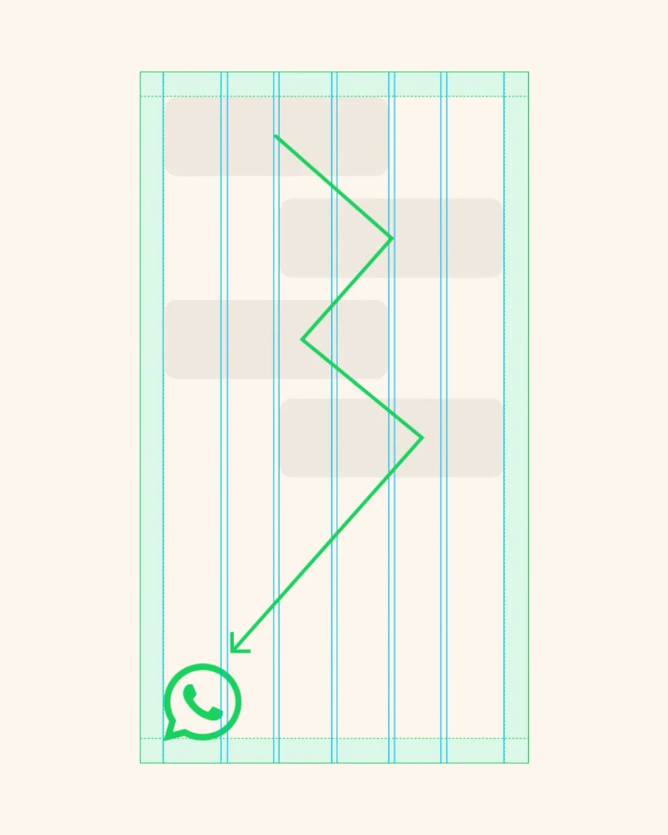 WhatsApp wayfinding line illustration on cream
