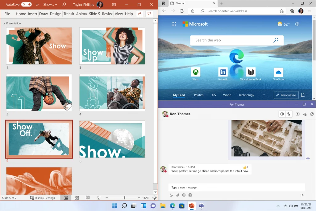 Windows 11 widgets and Edge windows